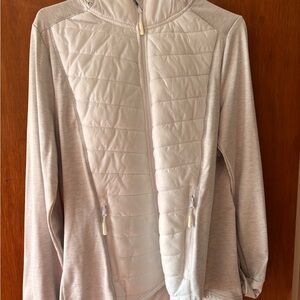 Women's White & Grey Athletic Jacket